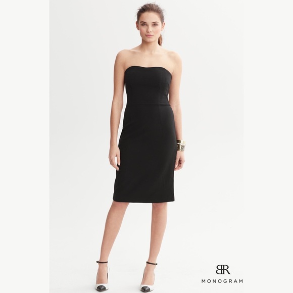 Banana Republic Monogram Black Strapless Dress - Picture 1 of 6